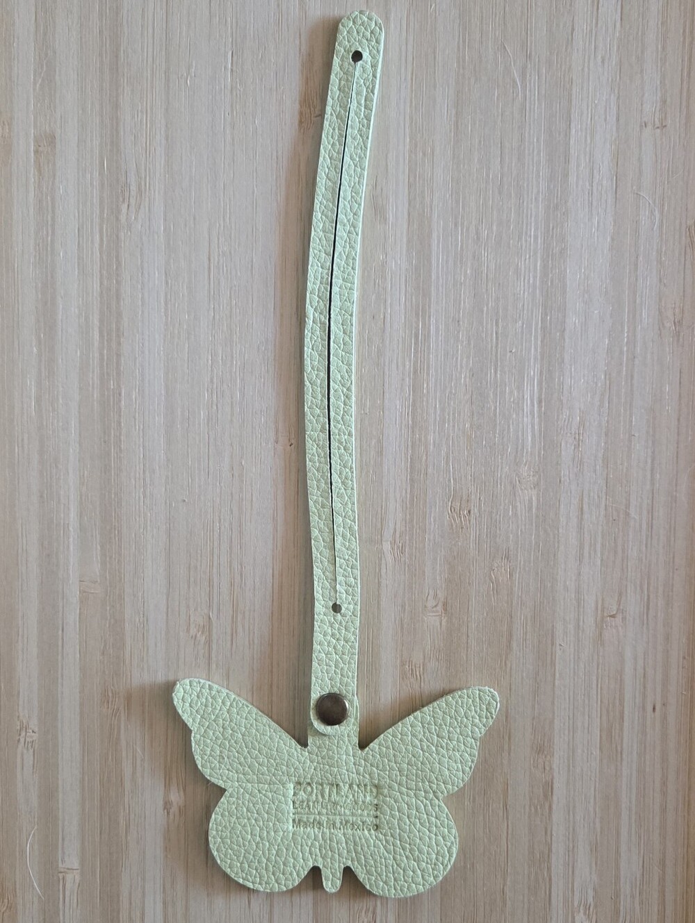 Portland Leather Monarca Butterfly Bag Charm Tassel in Shadow Lime - Picture 5 of 5